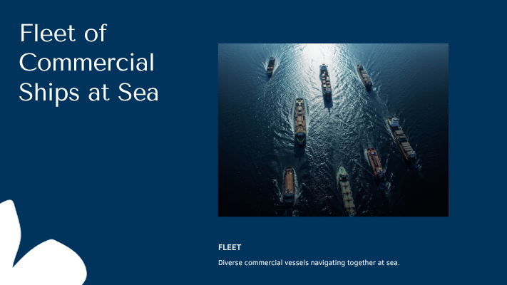 Supported vessel categories including tankers, container vessels, offshore support, and service boats